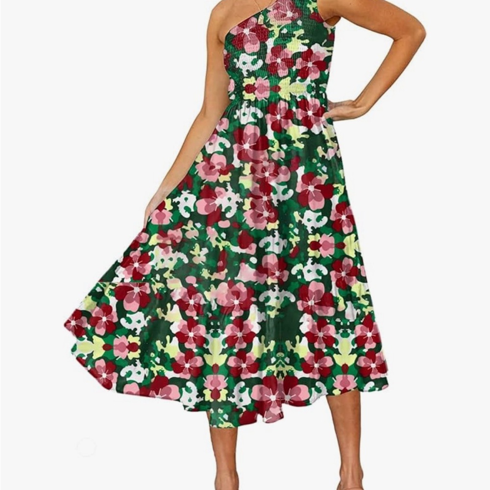 Floral One-Shoulder Dress